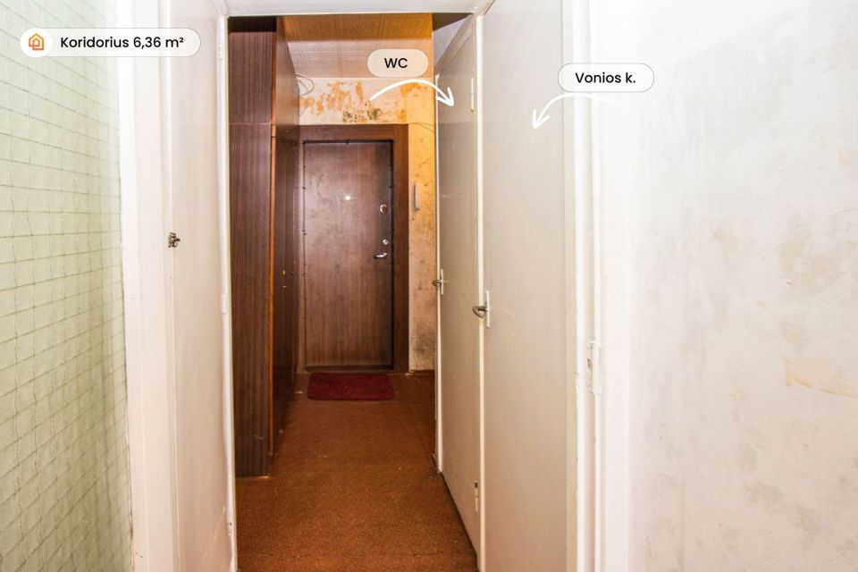 Parduodamas 1 kambario butas Mažeikiuose, Draugystės g.