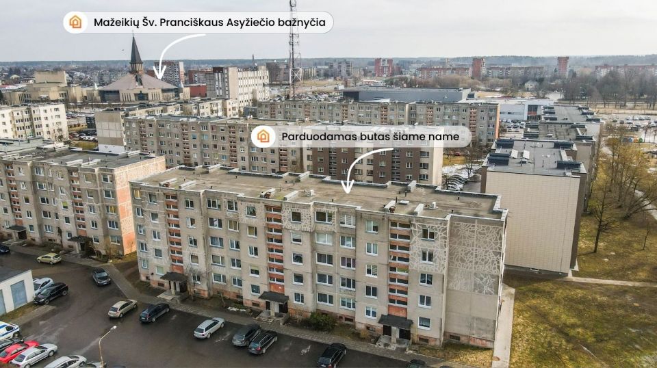 Parduodamas 1 kambario butas Mažeikiuose, Draugystės g.