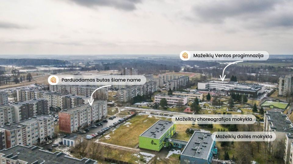 Parduodamas 1 kambario butas Mažeikiuose, Draugystės g.