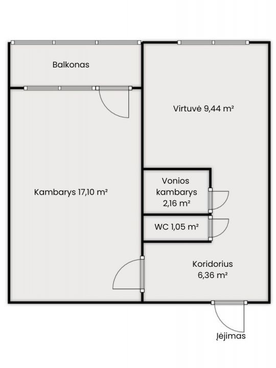 Parduodamas 1 kambario butas Mažeikiuose, Draugystės g.