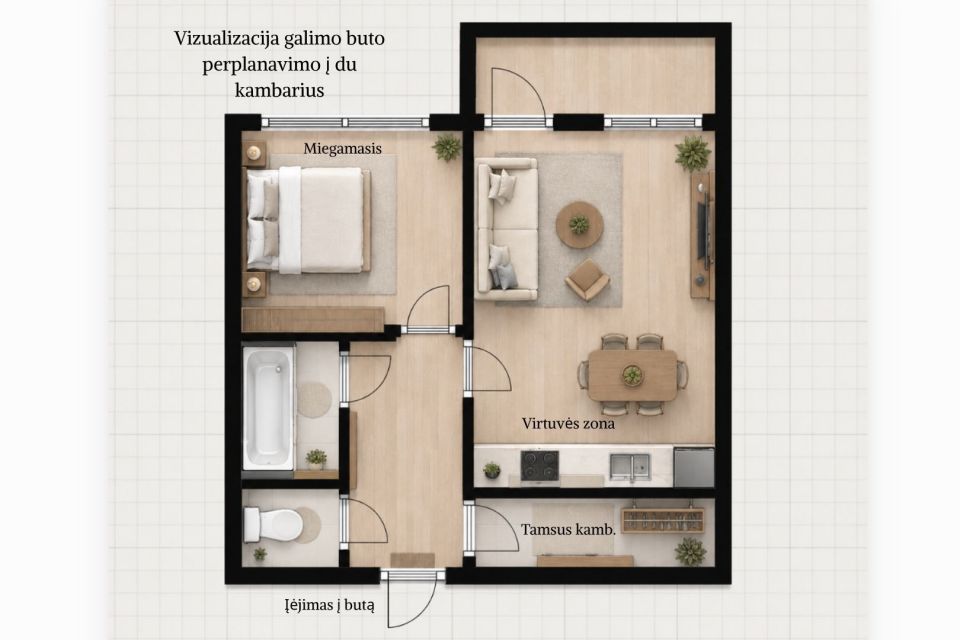 Parduodamas 1 kambario butas Rasytės g. 26, Kaunas