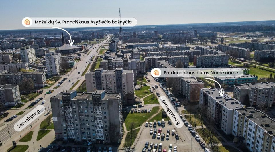 Parduodamas 1 kambario butas renovuotame name, Draugystės g. Mažeikiuose