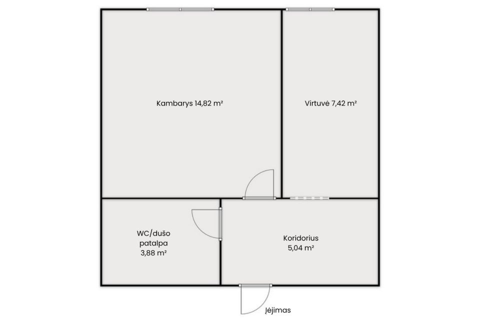 Parduodamas 1 kambario butas renovuotame name, Draugystės g. Mažeikiuose