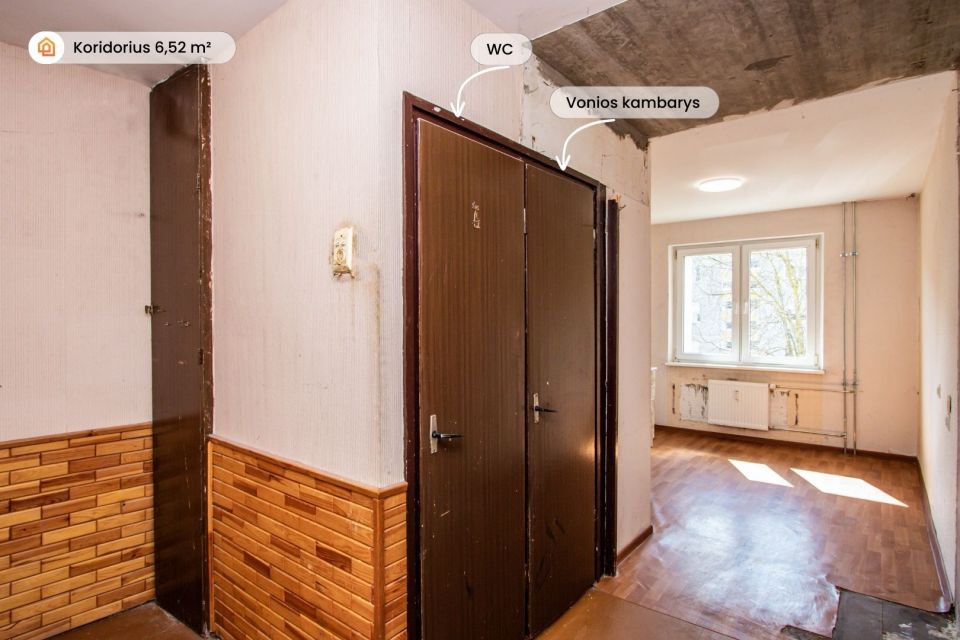 Parduodamas 1 kambario butas, renovuotame name, J. Tumo-Vaižganto g. 6, Mažeikiuose