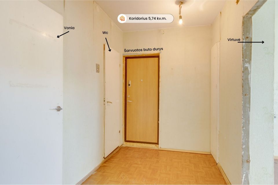 Parduodamas 1 kambario butas S. Lozoraičio g. , Garliavoje, Kauno r.