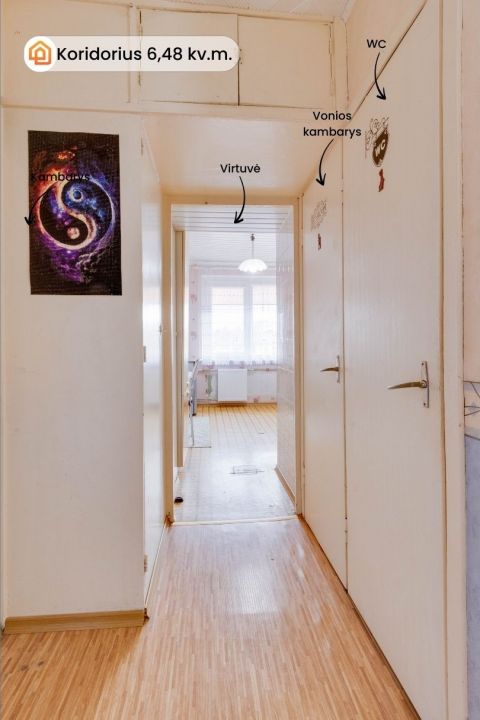 Parduodamas 1 kambario butas &Scaron;iauliuose, Architektų g. 50