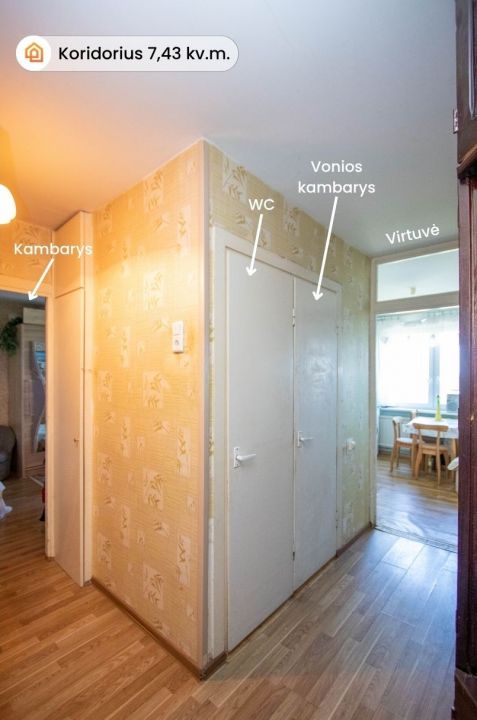 Parduodamas 1 kambario butas &Scaron;iauliuose, K.Korsako g. 28
