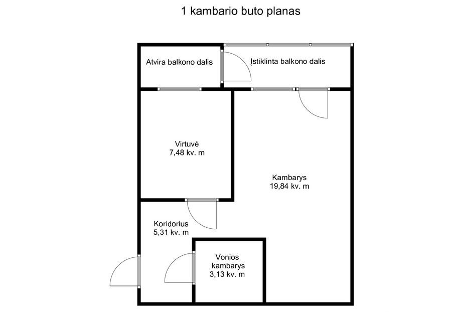 Parduodamas 1 kambario butas su balkonu Tel&scaron;iuose, Luokės g. 75