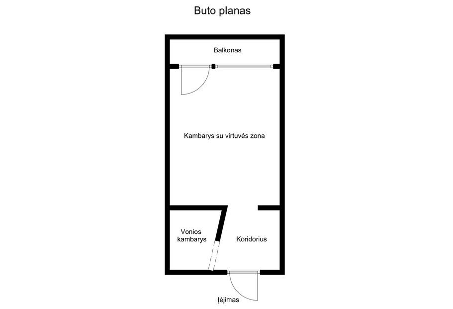 Parduodamas 1 kambario butas Tel&scaron;iuose, Džiugo g. 1