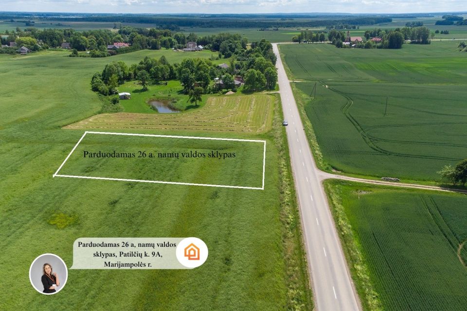 Parduodamas 26 a.  namų valdos žemės sklypas Marijampolės sav., Patilčių km. 9A