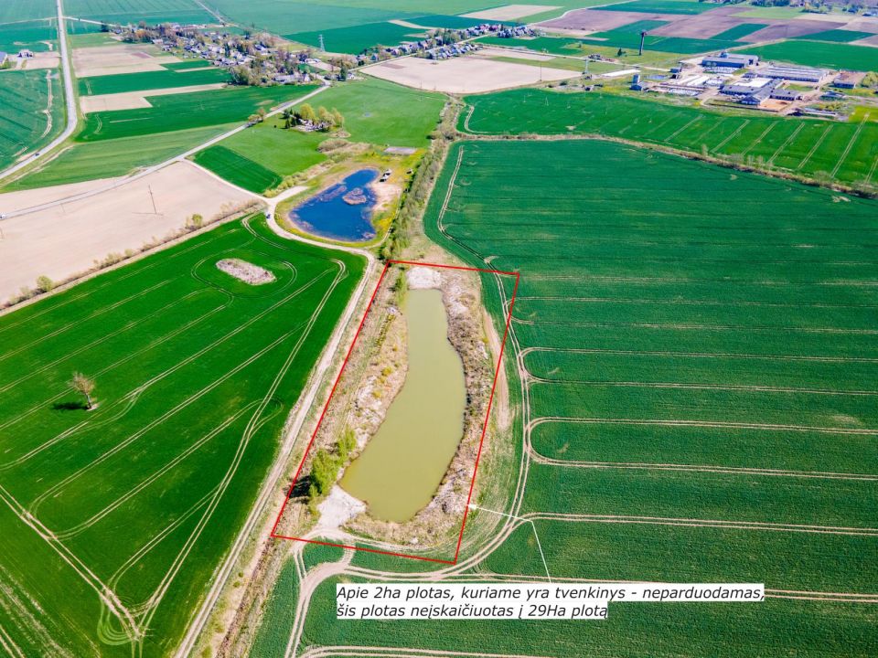 29 ha, itin aukšto našumo balą turintis žemės ūkio paskirties sklypas, Vagariškių k., Joniškio r.