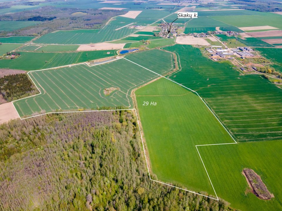 29 ha, itin aukšto našumo balą turintis žemės ūkio paskirties sklypas, Vagariškių k., Joniškio r.