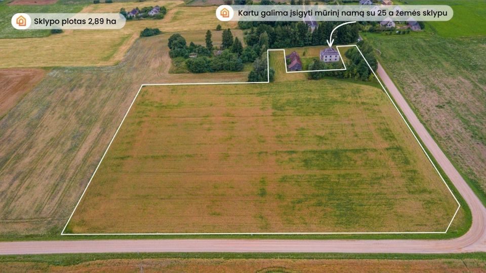 Parduodamas 2,89 ha žemės ūkio paskirties sklypas Augzelių k., Skuodo r.