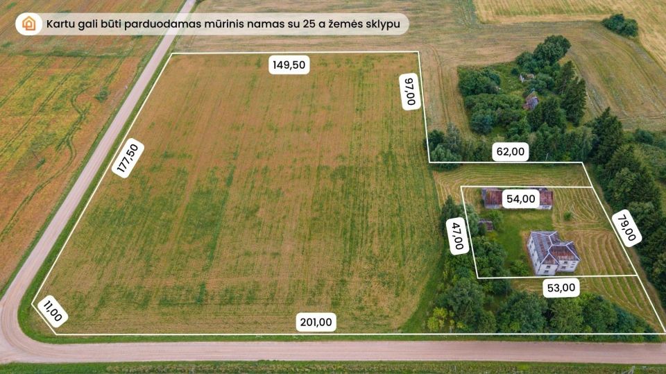 Parduodamas 2,89 ha žemės ūkio paskirties sklypas Augzelių k., Skuodo r.