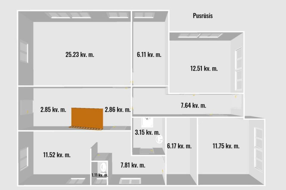 Parduodamas 2 aukštų mūrinis gyvenamasis namas Mažeikiuose, Kęstučio g. 32B