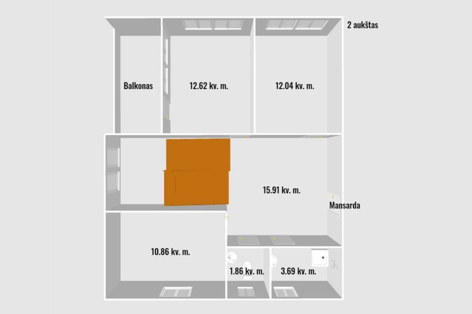 Parduodamas 2 aukštų mūrinis gyvenamasis namas Mažeikiuose, Kęstučio g. 32B