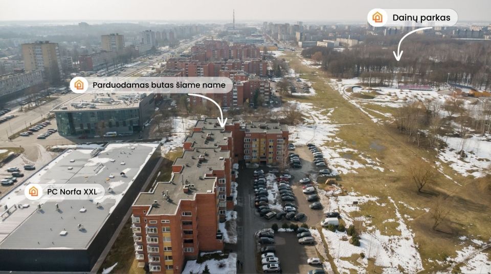 Parduodamas 2 k. butas su i&scaron;pirkta palėpe &scaron;alia Dainų parko, Pauk&scaron;čių tak. 15, &Scaron;iauliuose