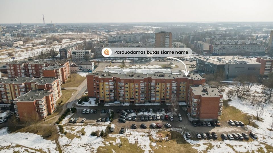 Parduodamas 2 k. butas su i&scaron;pirkta palėpe &scaron;alia Dainų parko, Pauk&scaron;čių tak. 15, &Scaron;iauliuose