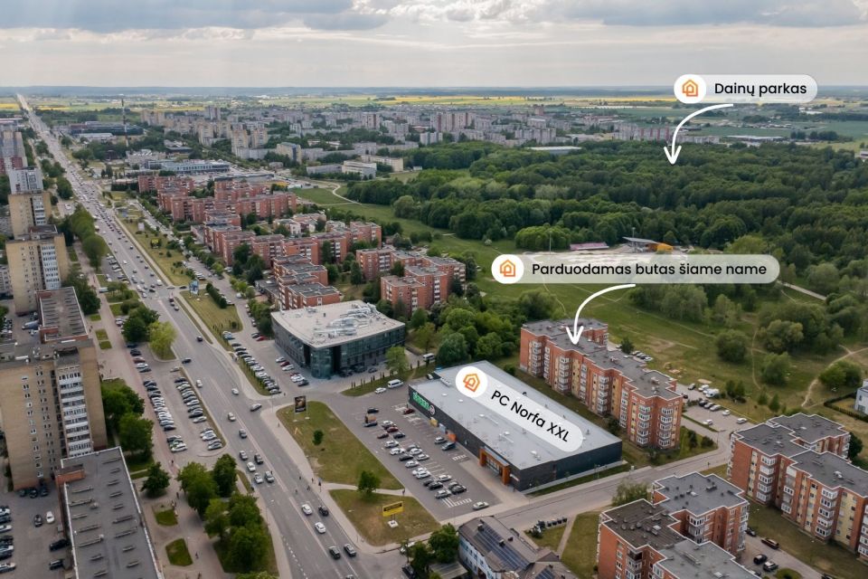 Parduodamas 2 k. butas su i&scaron;pirkta palėpe &scaron;alia Dainų parko, Pauk&scaron;čių tak. 15, &Scaron;iauliuose