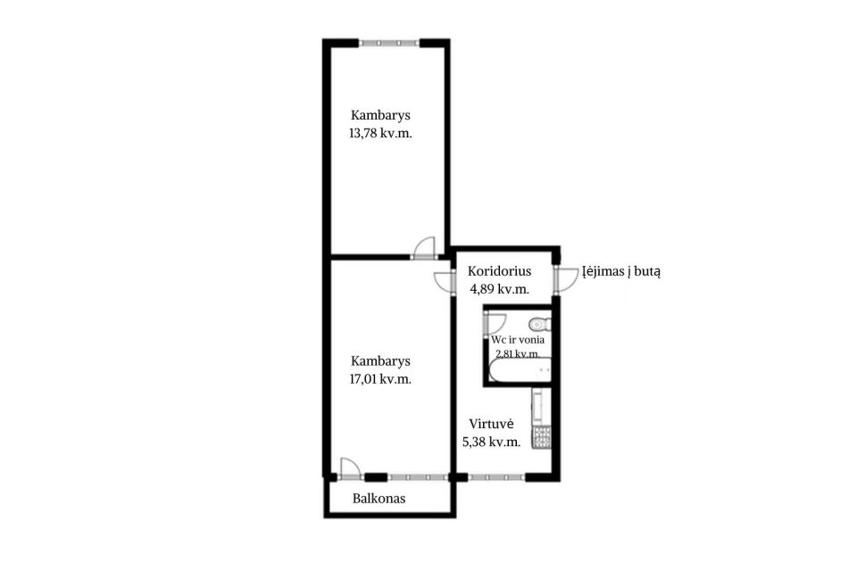 Parduodamas 2 kamb. butas V. Krėvės pr. 25, Kaunas