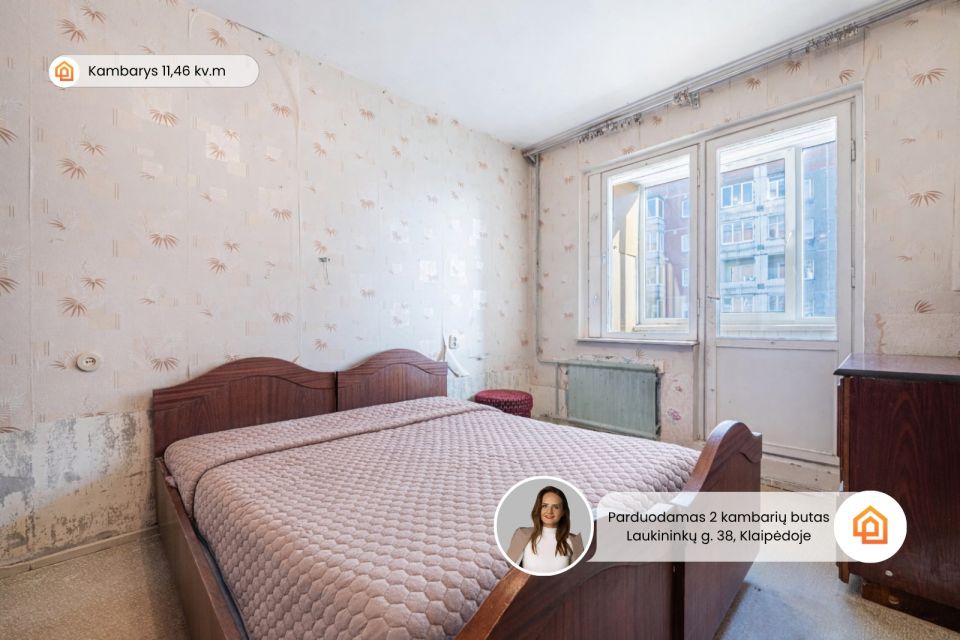 Parduodamas 2 kambarių butas 2 - ame auk&scaron;te, Laukininkų g. 38, Klaipėdoje