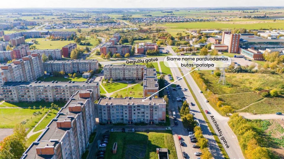 Parduodamas 2 kambarių butas arba patalpos su atskiru įėjimu Architektų g. 4, Šiauliai