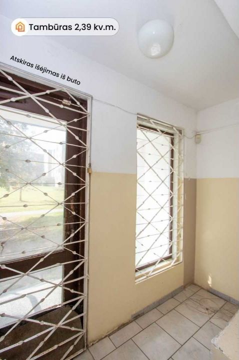 Parduodamas 2 kambarių butas arba patalpos su atskiru įėjimu Architektų g. 4, Šiauliai