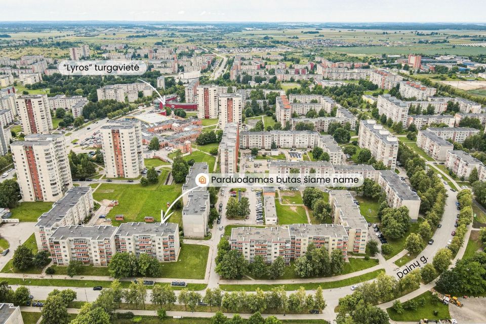 Parduodamas 2 kambarių butas Dainų g., Šiauliuose