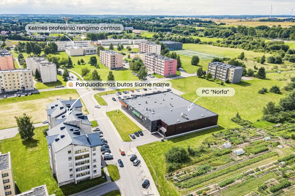 Parduodamas 2 kambarių butas Kelmėje, J. Janonio g.