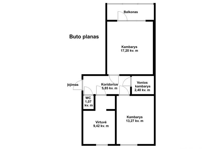 Parduodamas 2 kambarių butas Kelmėje, J. Janonio g.