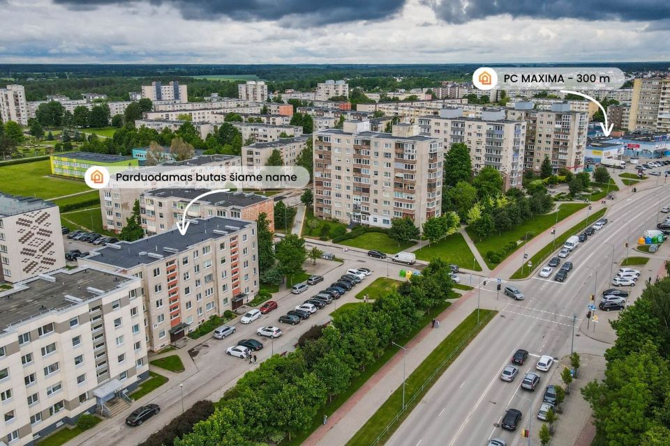 Parduodamas 2 kambarių butas Mažeikių miesto centre, Žemaitijos g. 30