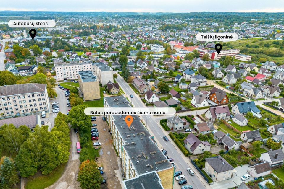 Parduodamas 2 kambarių butas Rambyno g. 18, Tel&scaron;iuose.