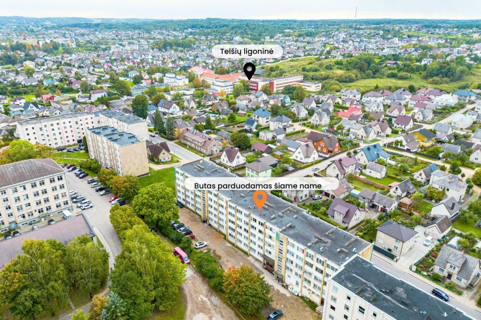 Parduodamas 2 kambarių butas Rambyno g. 18, Tel&scaron;iuose.
