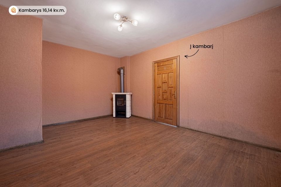 Parduodamas 2 kambarių butas su 3 arų žemės sklypu Kretingos raj.sav. Vydmantų sen. Pry&scaron;mančių k., Centro g.