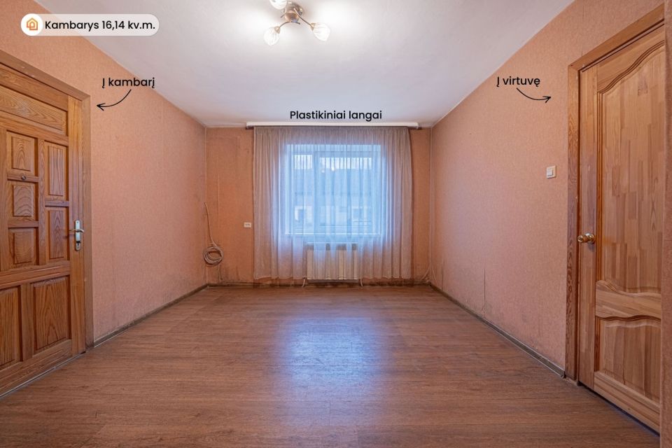 Parduodamas 2 kambarių butas su 3 arų žemės sklypu Kretingos raj.sav. Vydmantų sen. Pry&scaron;mančių k., Centro g.