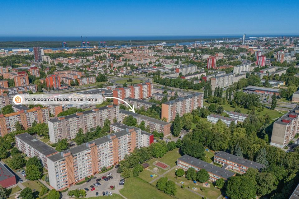 Parduodamas 2 kambarių butas su balkonu 1-jame aukšte, Žardininkų g. 21, Klaipėdoje