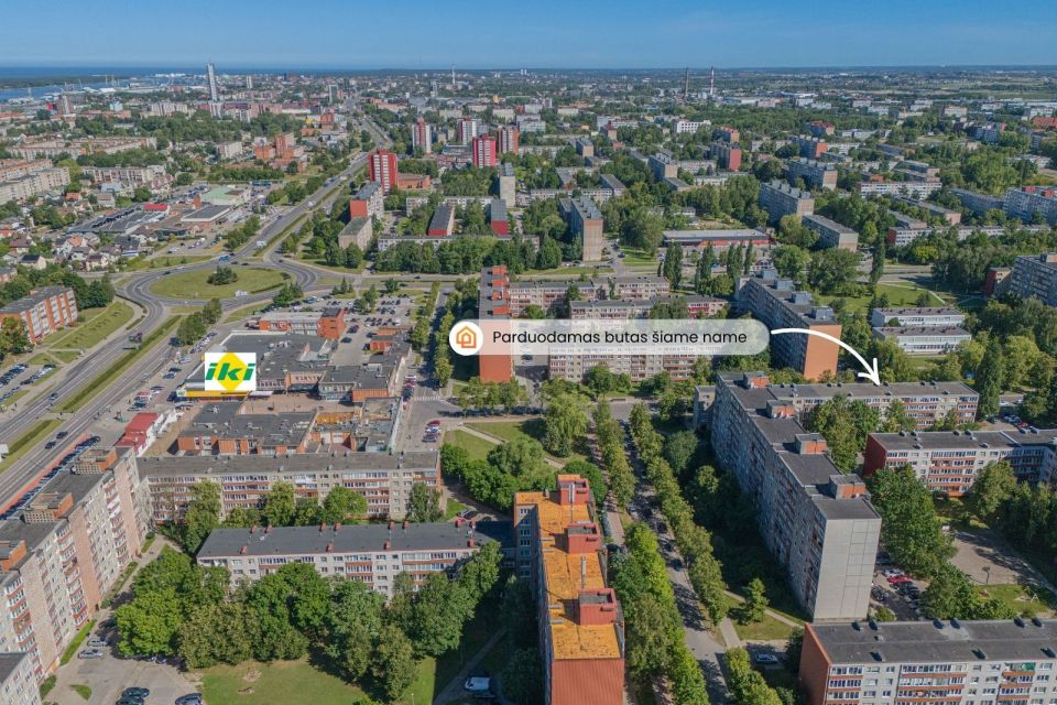 Parduodamas 2 kambarių butas su balkonu 1-jame aukšte, Žardininkų g. 21, Klaipėdoje