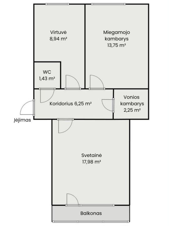 Parduodamas 2 kambarių butas Tylioji g. 10, Mažeikiuose – renovuotame name
