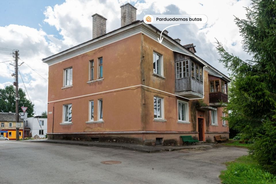 Parduodamas 2 kambarių butas Vabalninko centre, Žolinės a. 17, &scaron;alia bažnyčios