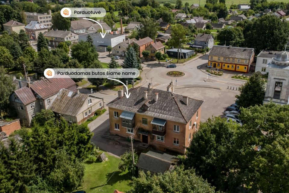 Parduodamas 2 kambarių butas Vabalninko centre, Žolinės a. 17, &scaron;alia bažnyčios