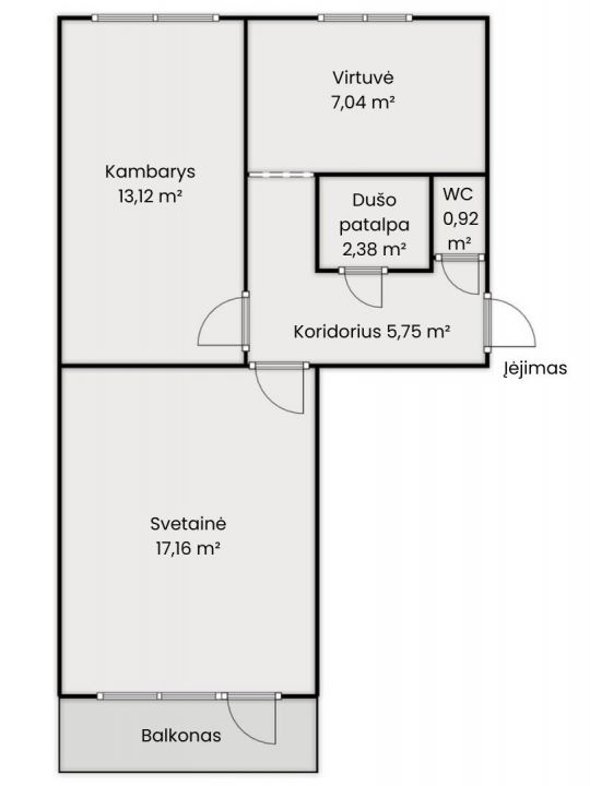 Parduodamas 2 kambarių butas Vaižganto g. 58B, Radvili&scaron;kyje