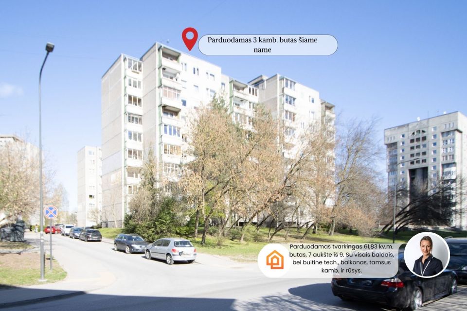 Parduodamas 3-jų kambarių butas Ukmergės g. 6, Kaune