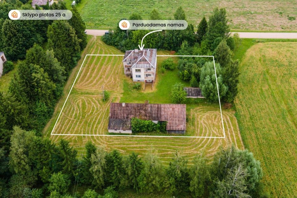 Parduodamas 333 kv.m. namas su 25 a sklypu Augzelių k., Skuodo r.