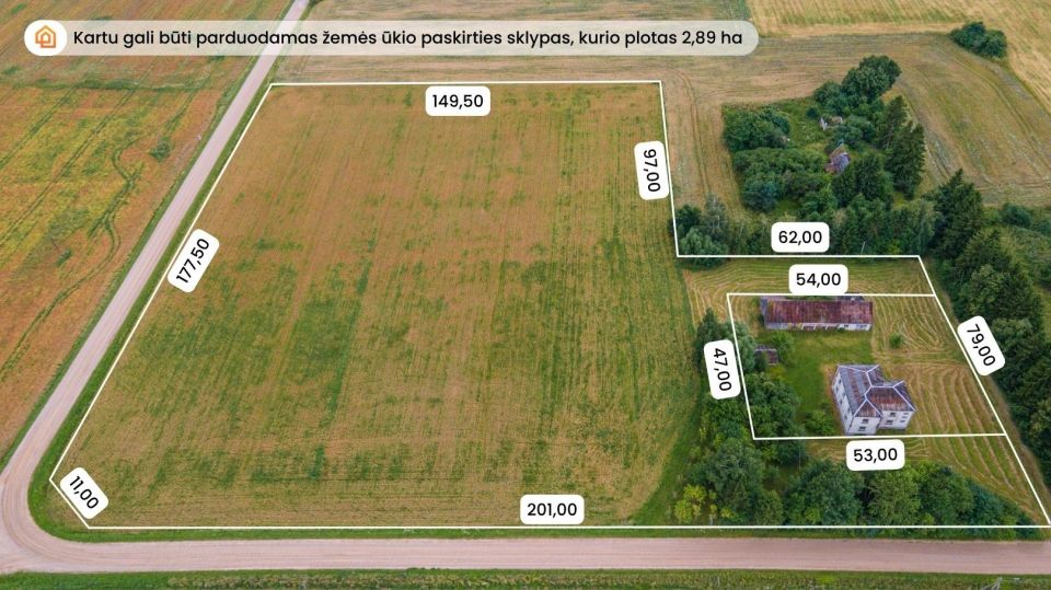 Parduodamas 333 kv.m. namas su 25 a sklypu Augzelių k., Skuodo r.