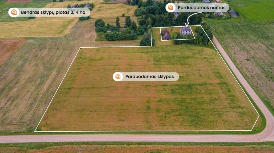 Parduodamas 333 kv.m. namas su 25 a sklypu Augzelių k., Skuodo r.