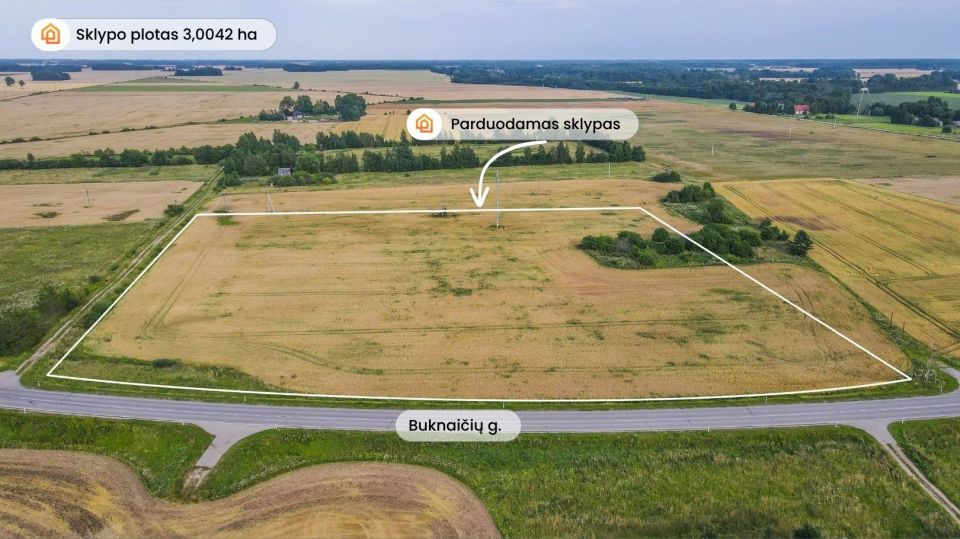 Parduodamas 3,0042 ha pramonės ir sandėliavimo paskirties sklypas Mažeikių r..