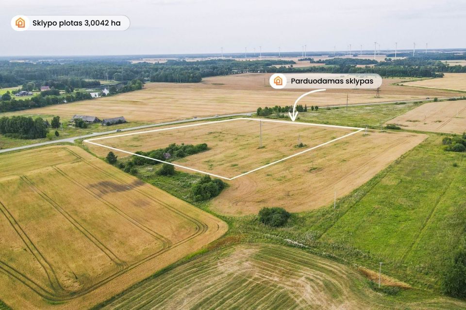 Parduodamas 3,0042 ha pramonės ir sandėliavimo paskirties sklypas Mažeikių r..