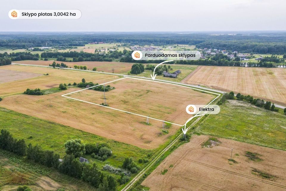 Parduodamas 3,0042 ha pramonės ir sandėliavimo paskirties sklypas Mažeikių r..
