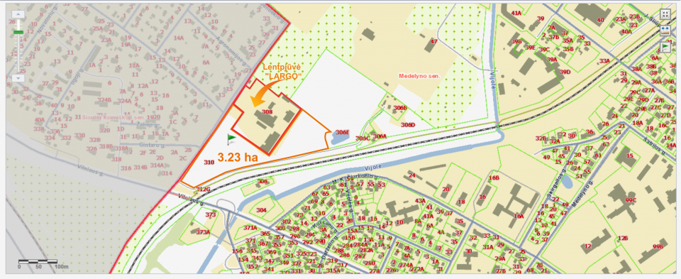 Parduodamas 3,23 ha arų sklypas Vilniaus g. 310 Šiauliuose.