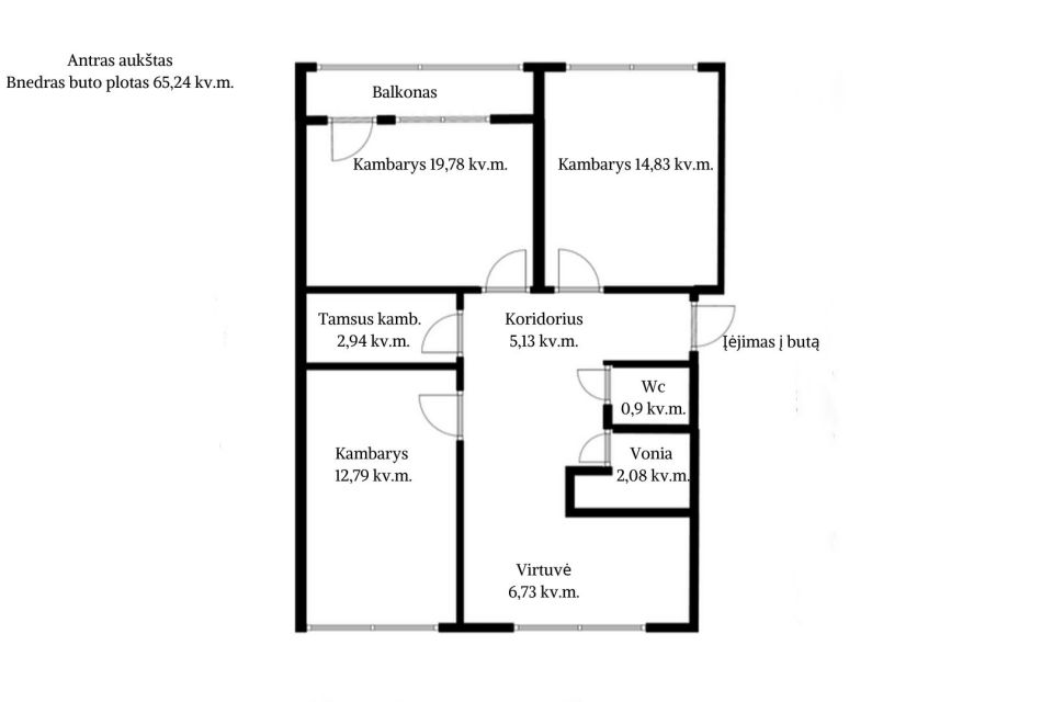 Parduodamas 3 kambarių butas J. Basanavičiaus g., Kėdainiuose